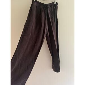 Dorin Frankfurt 100% Rayon Purple Taupe Wide Leg Pants Lightweight Size Small JL